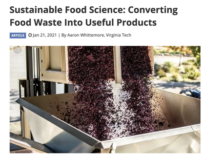 News article on converting food waste into useful products