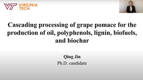 Qing Jin's research presentation slide on grape pomace