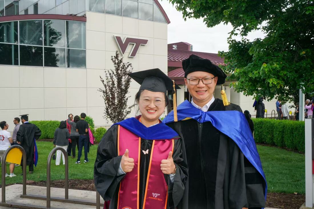 Daisy Yu and Mico Li at PhD hooding